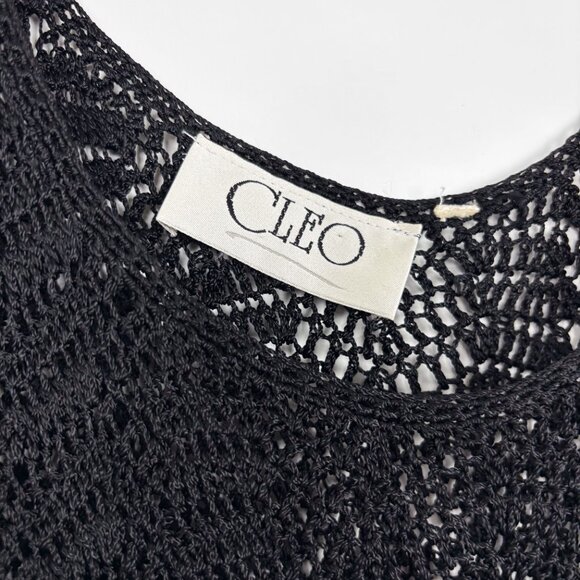 CLEO Sheer Knit Cover Up Tank Top Black Beach Pool Size Medium - Picture 2 of 5